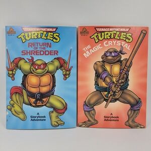 VTG TMNT Return of the Shredder Magic Crystal Story Book Random House 1990 Lot